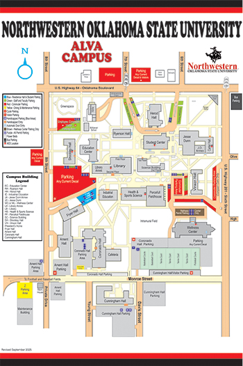 Map of the Northwestern-Alva campus