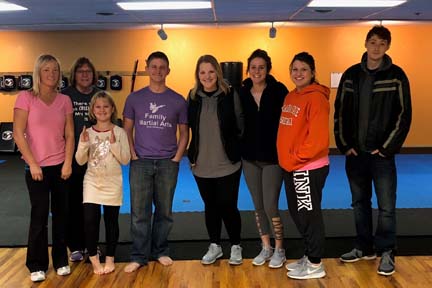 Students from Northwestern Oklahoma State University’s Enid campus participated in the Social Workers Association of Tomorrow (SWAT) “Self-Defense Night” at the Family Martial Arts in Enid to learn more about self-defense techniques.