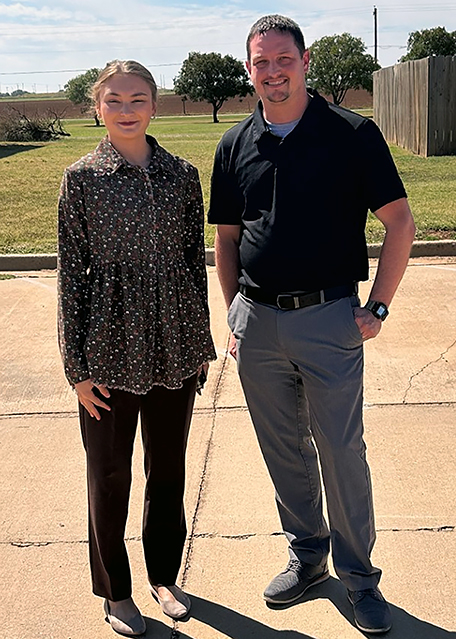Jenna Maier (left), a junior social work major from Alva, is enrolled in the new social work practicum partnership with Bill Johnson Correctional Center (BJCC). Trent Spade (right) is the treatment director at BJCC.