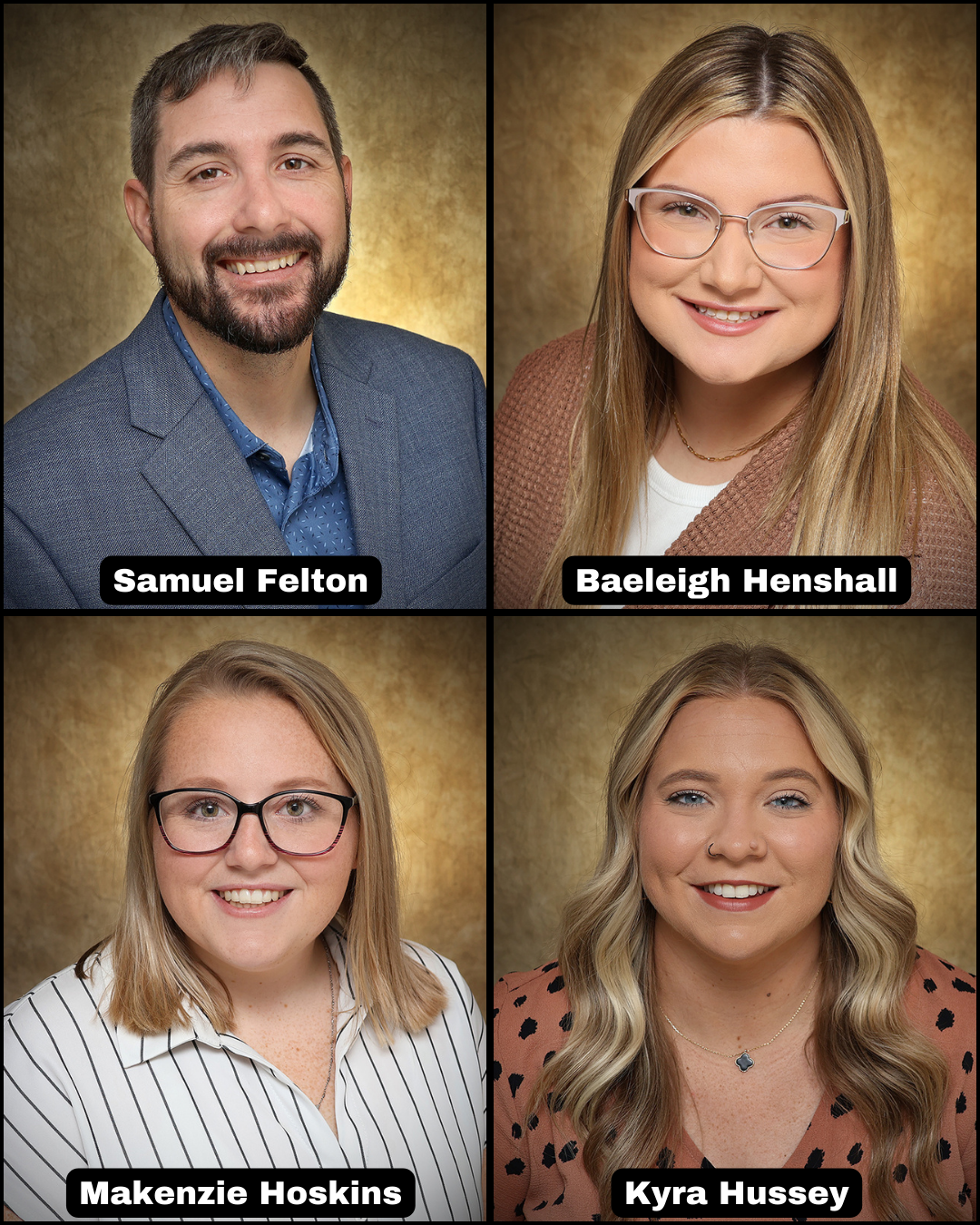 Left to Right, Top to Bottom: Samuel Felton, Baeleigh Henshall, Makenzie Hoskins, Kyra Hussey