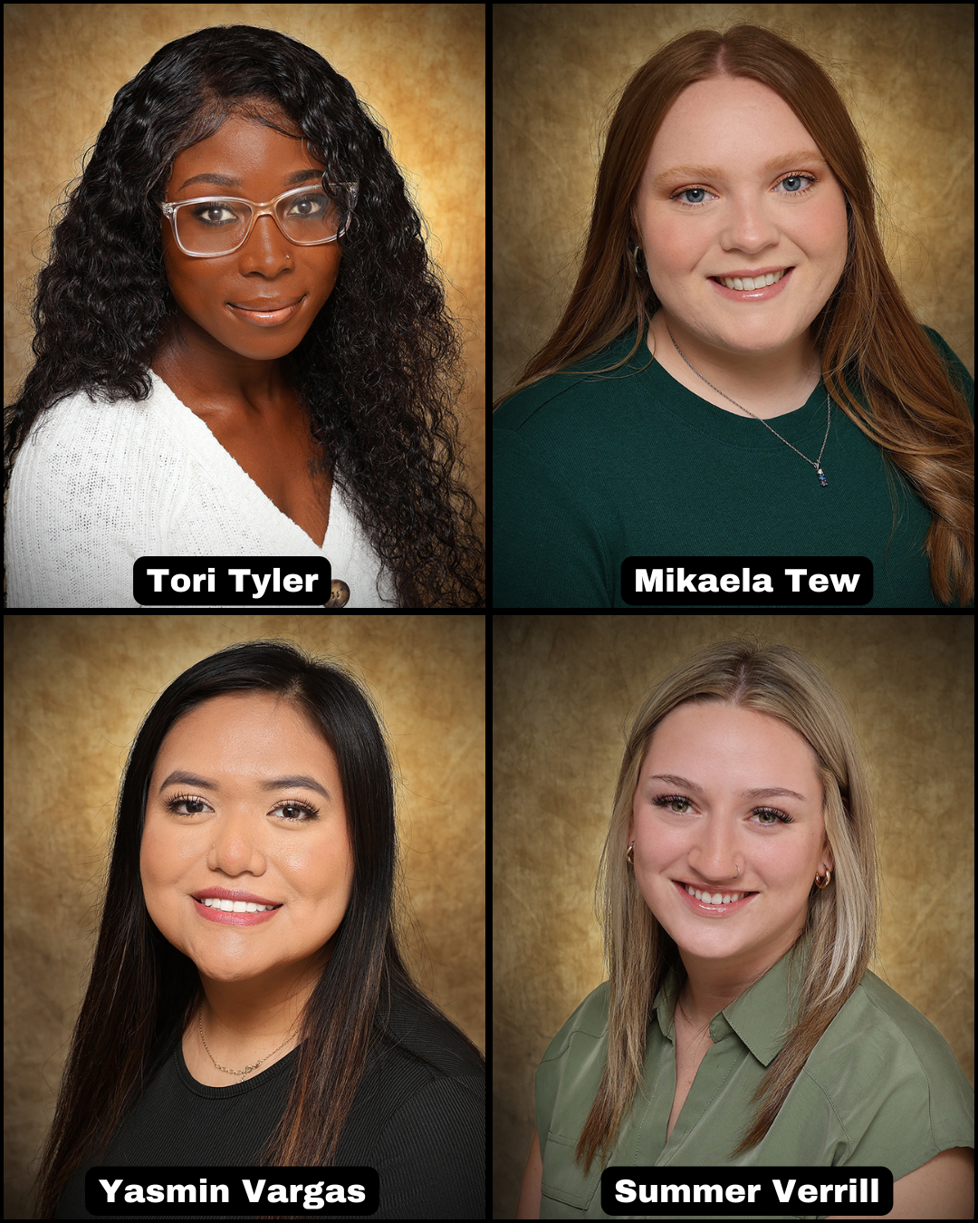 Left to Right, Top to Bottom: Tori Tyler, Mikaela Tew, Yasmin Vargas and Summer Verrill